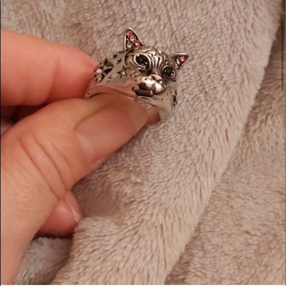 🆕 Sterling Silver Handmade Zirconia Cat Ring - Picture 6 of 12